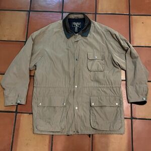 Eddie Bauer Field Jacket Leather Collar Insulated Barn Coat Mens‎ XXL